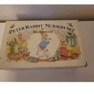 Vtg Wedgwood Peter Rabbit Nursey Set Beatrix Potter Mug Plate Bowl GUC